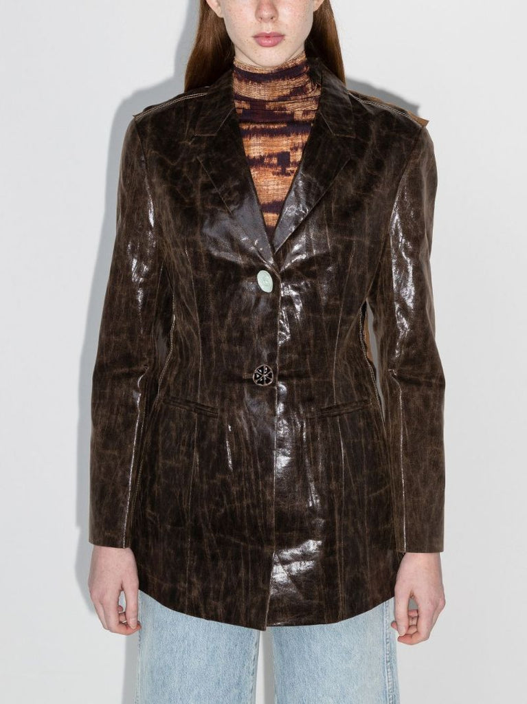 Margo Faux Leather Blazer