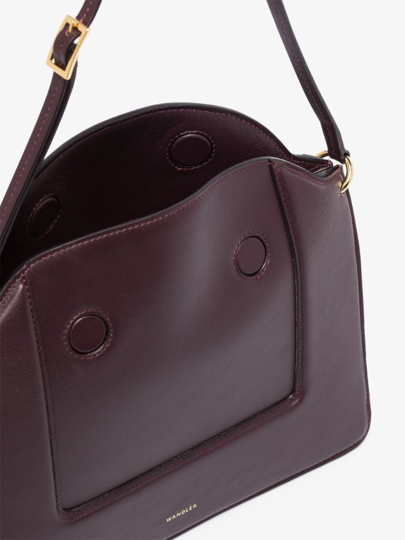 Purple Penelope Leather Shoulder Bag