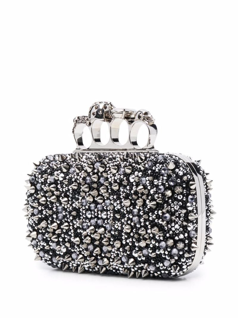 Black Knuckle Leather Clutch