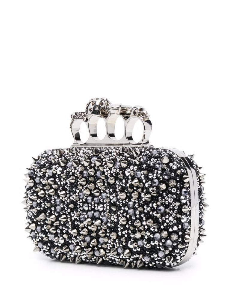 Black Knuckle Leather Clutch