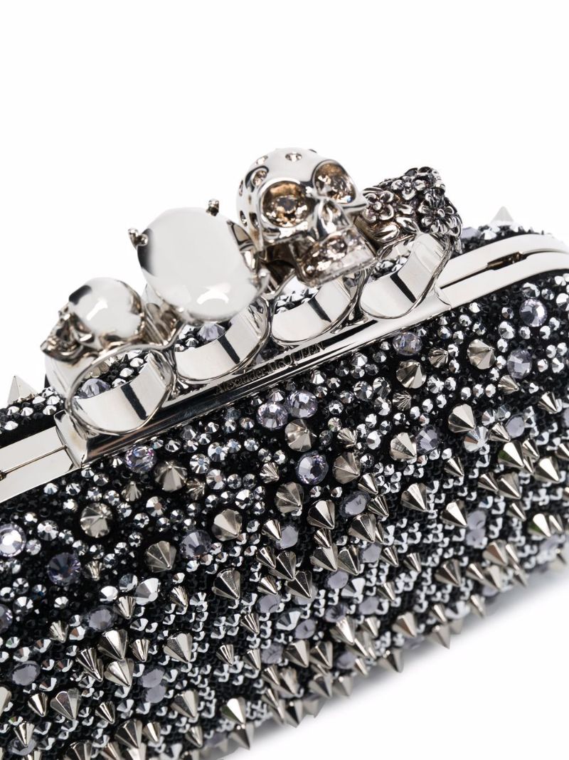 Black Knuckle Leather Clutch