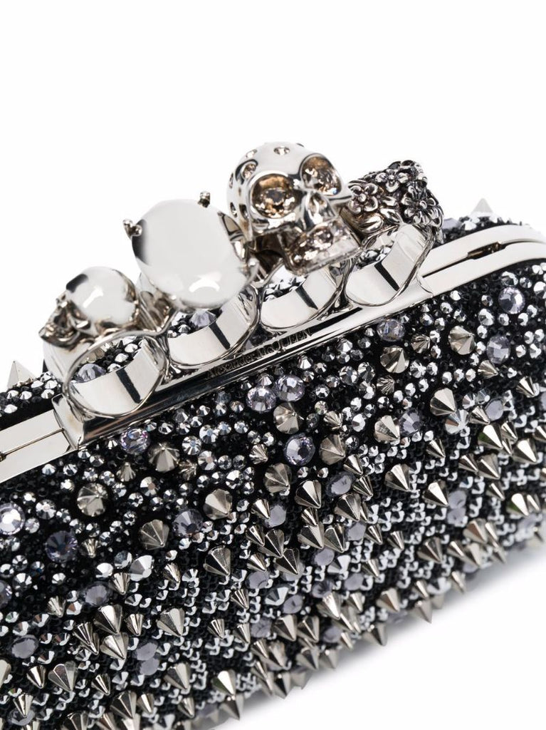 Black Knuckle Leather Clutch