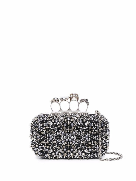 Black Knuckle Leather Clutch