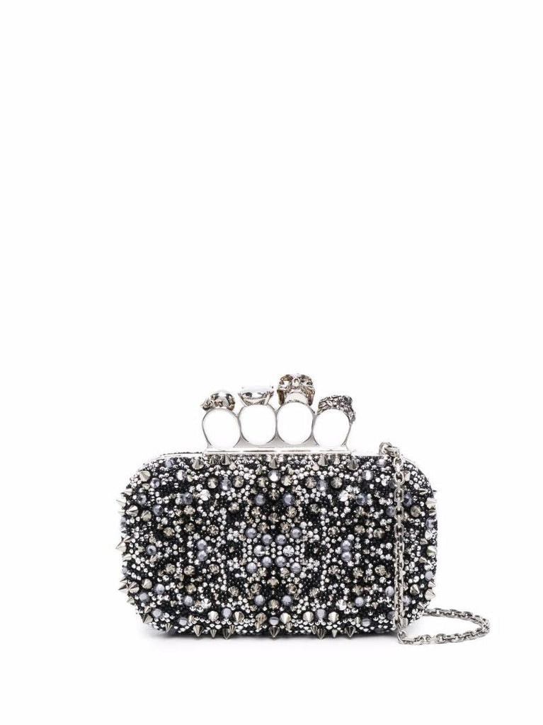 Black Knuckle Leather Clutch