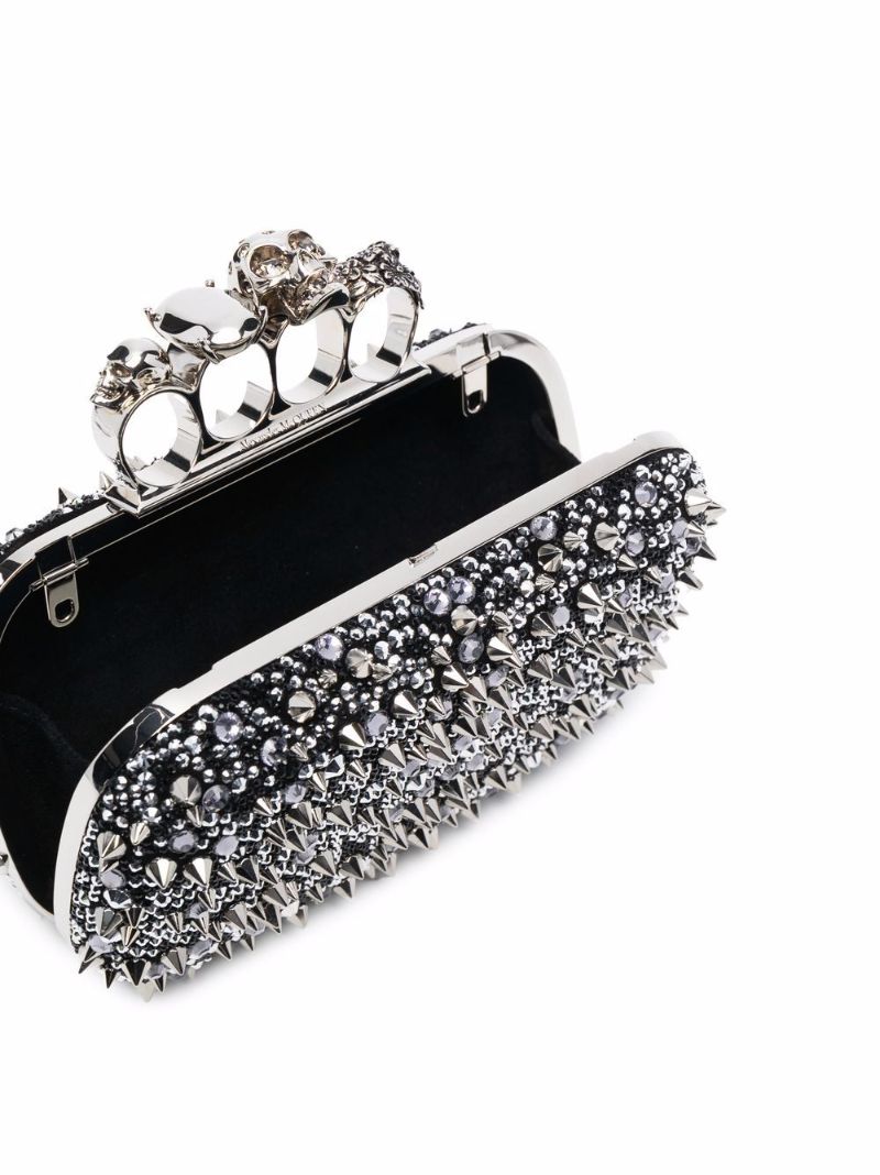 Black Knuckle Leather Clutch