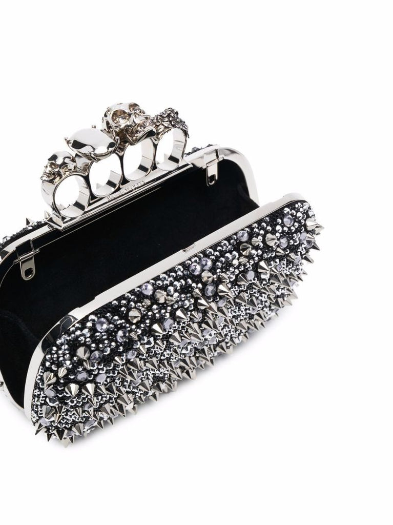 Black Knuckle Leather Clutch