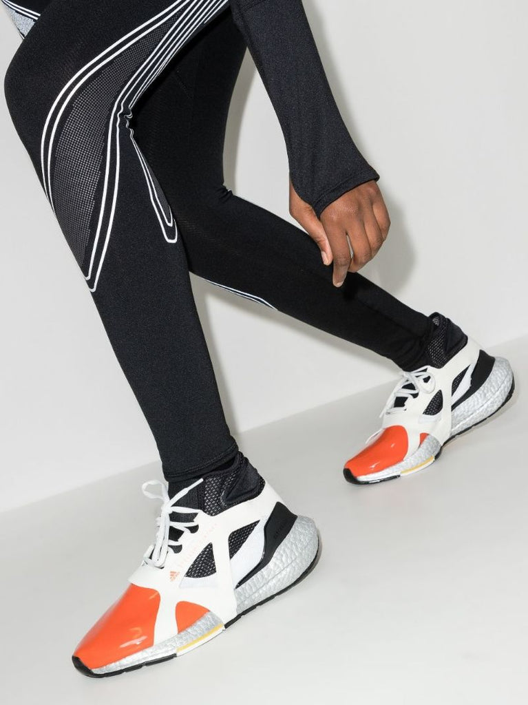 Black, White and Orange Ultraboost 21 Sneakers