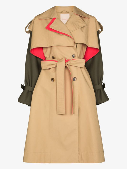 Azuma Colour Block Cotton Trench Coat