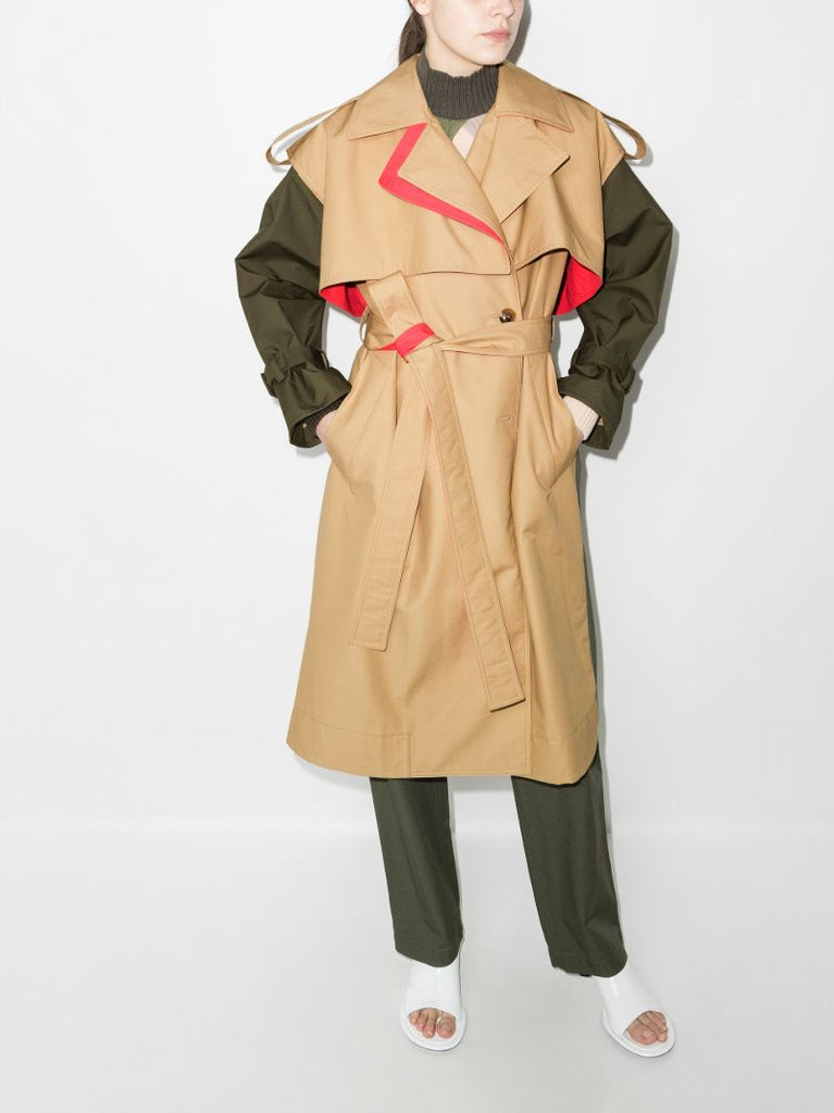 Azuma Colour Block Cotton Trench Coat