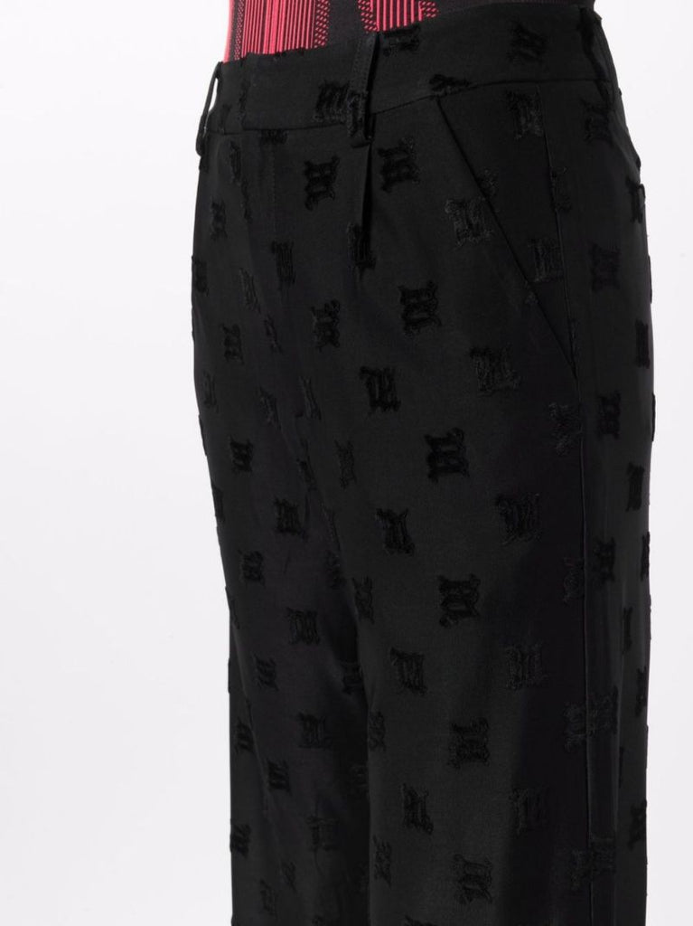 Black Monogram Velour Trousers