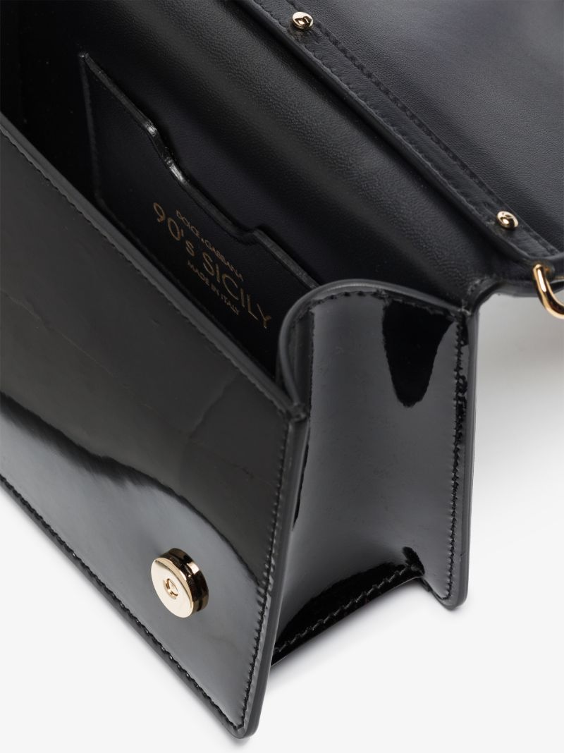 Black Sicily Logo Plaque Shoulder Bag