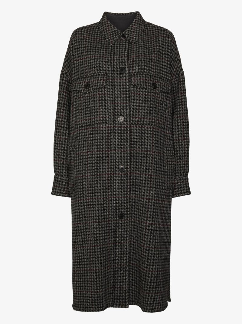 Fontiali Checked Virgin Wool Coat