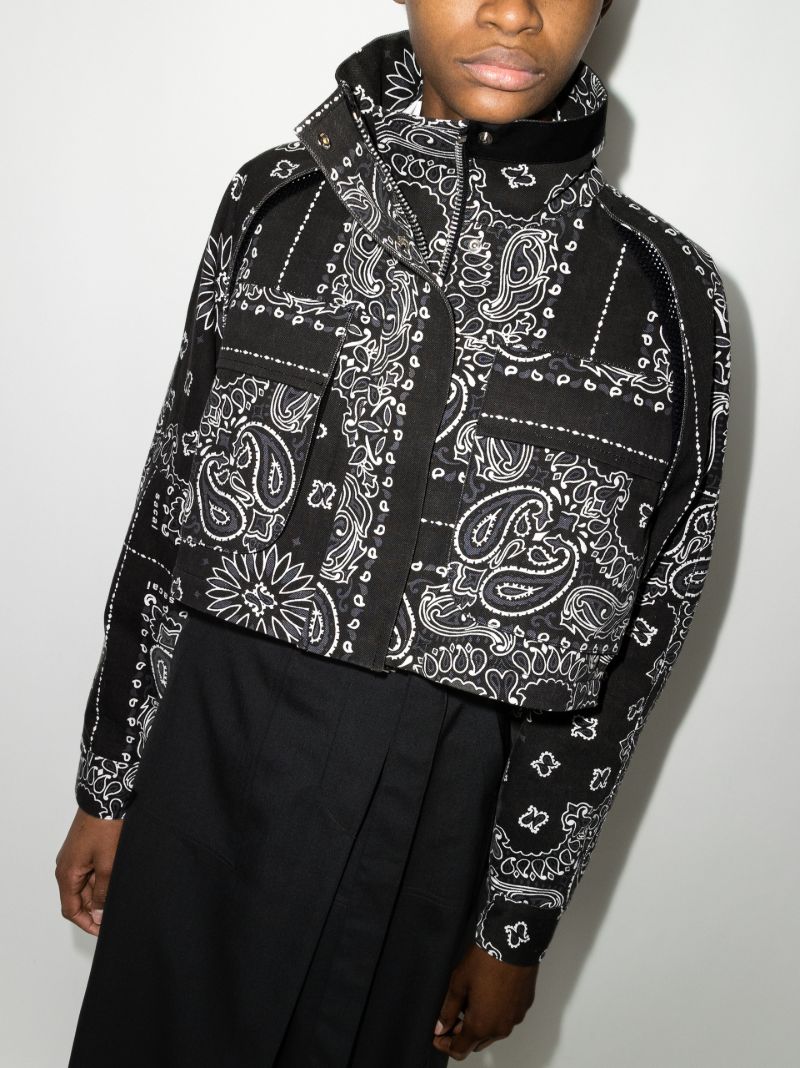 Bandana Print Cropped Jacket