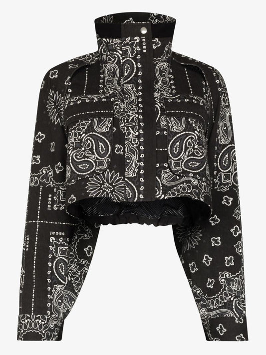 Bandana Print Cropped Jacket