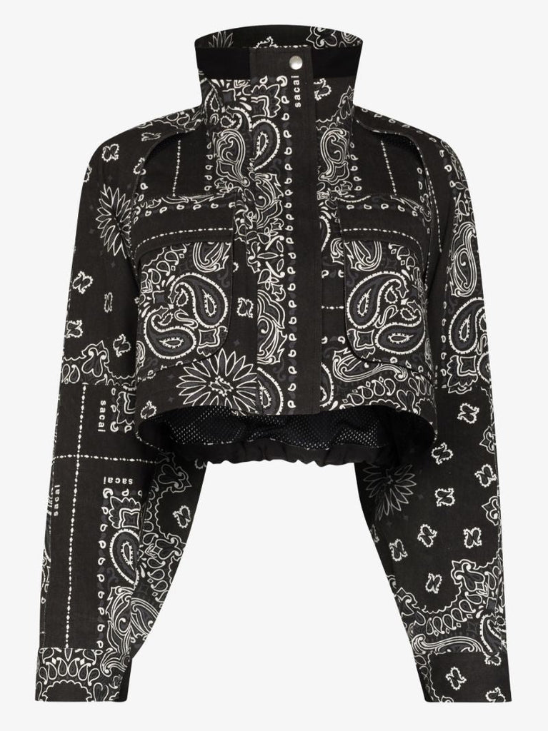 Bandana Print Cropped Jacket