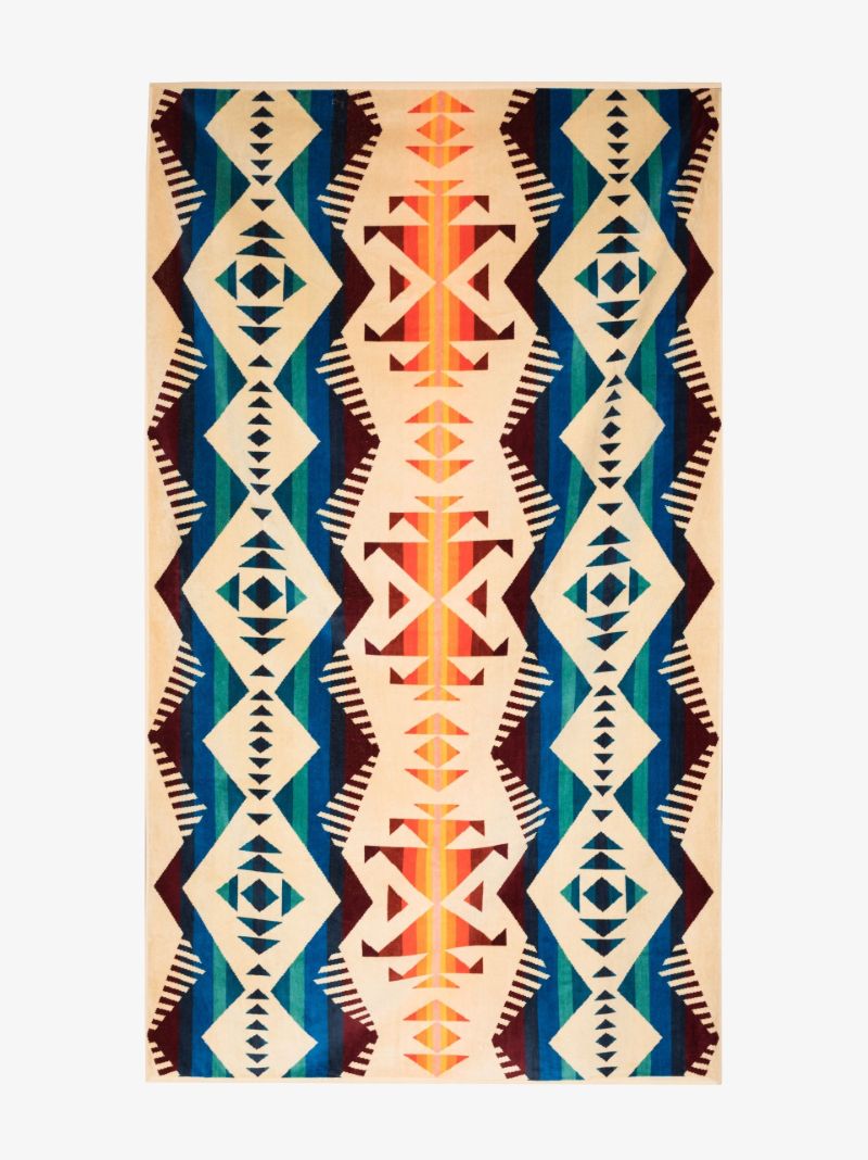 Blue Jacquard Beach Towel