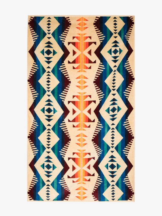 Blue Jacquard Beach Towel