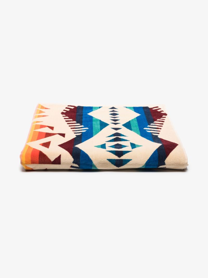 Blue Jacquard Beach Towel