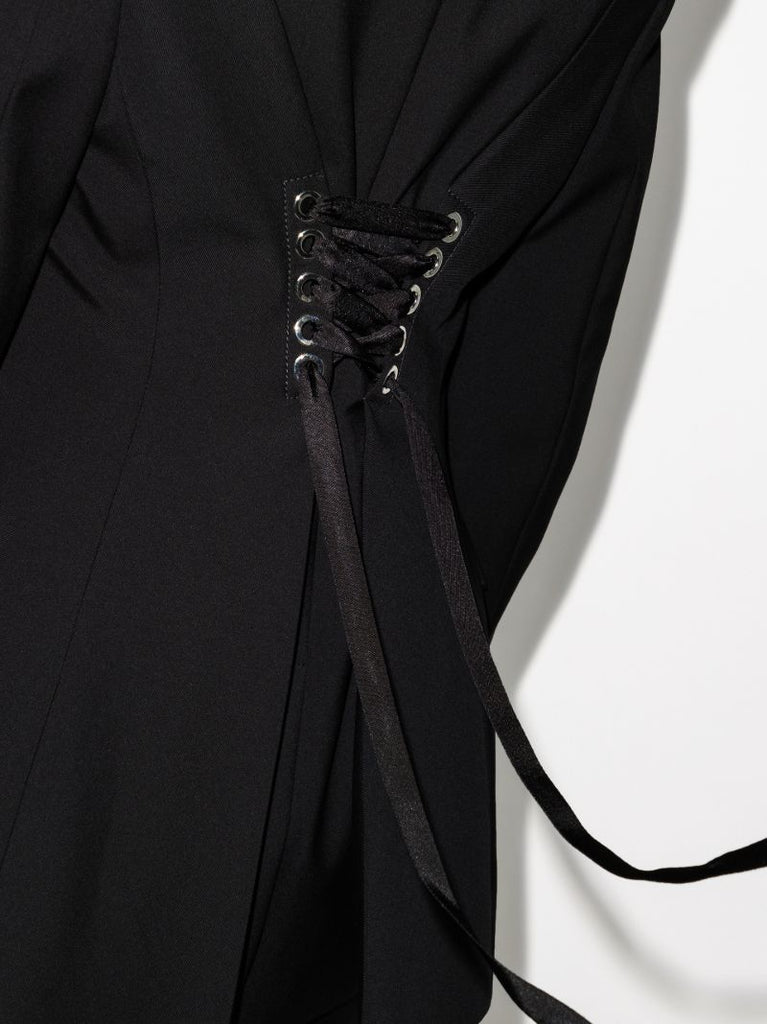 Corset Detail Single-breasted Blazer