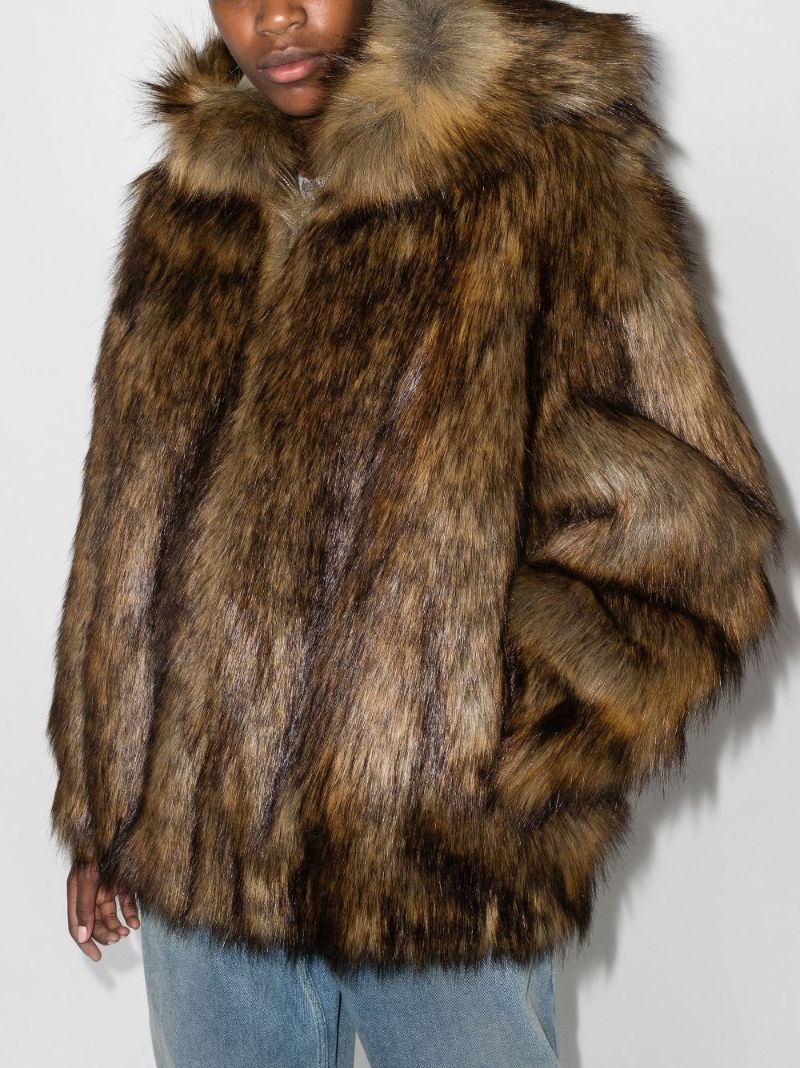 Hooded Faux Fur Jacket