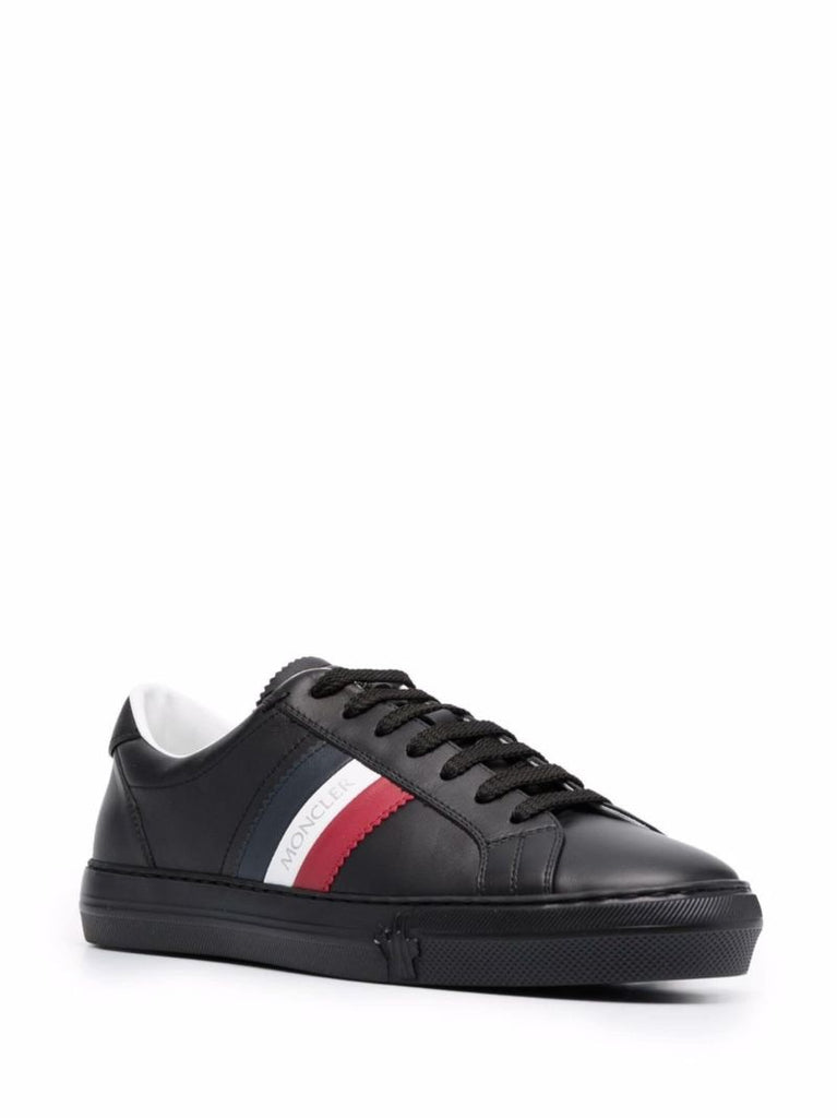 Black New Monaco Tricolour Stripe Leather Sneakers