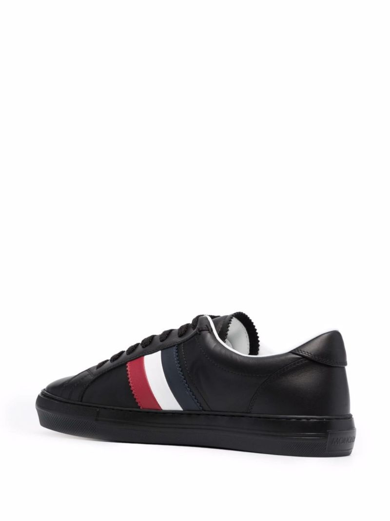 Black New Monaco Tricolour Stripe Leather Sneakers