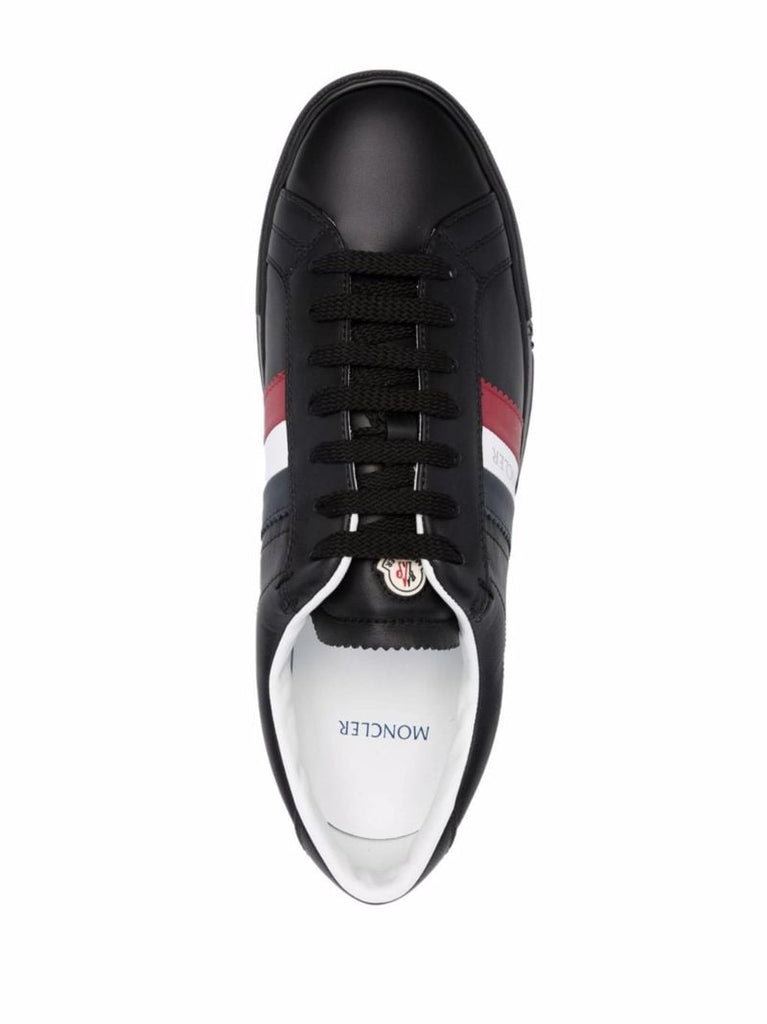 Black New Monaco Tricolour Stripe Leather Sneakers