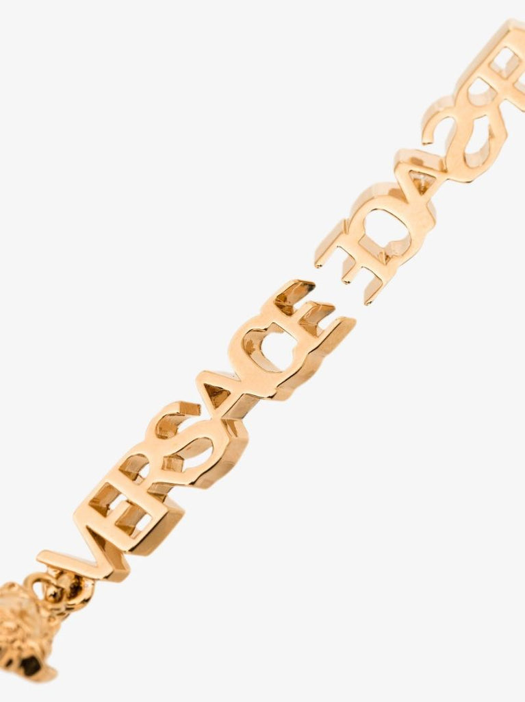 Gold-tone Medusa Logo Drop Earrings