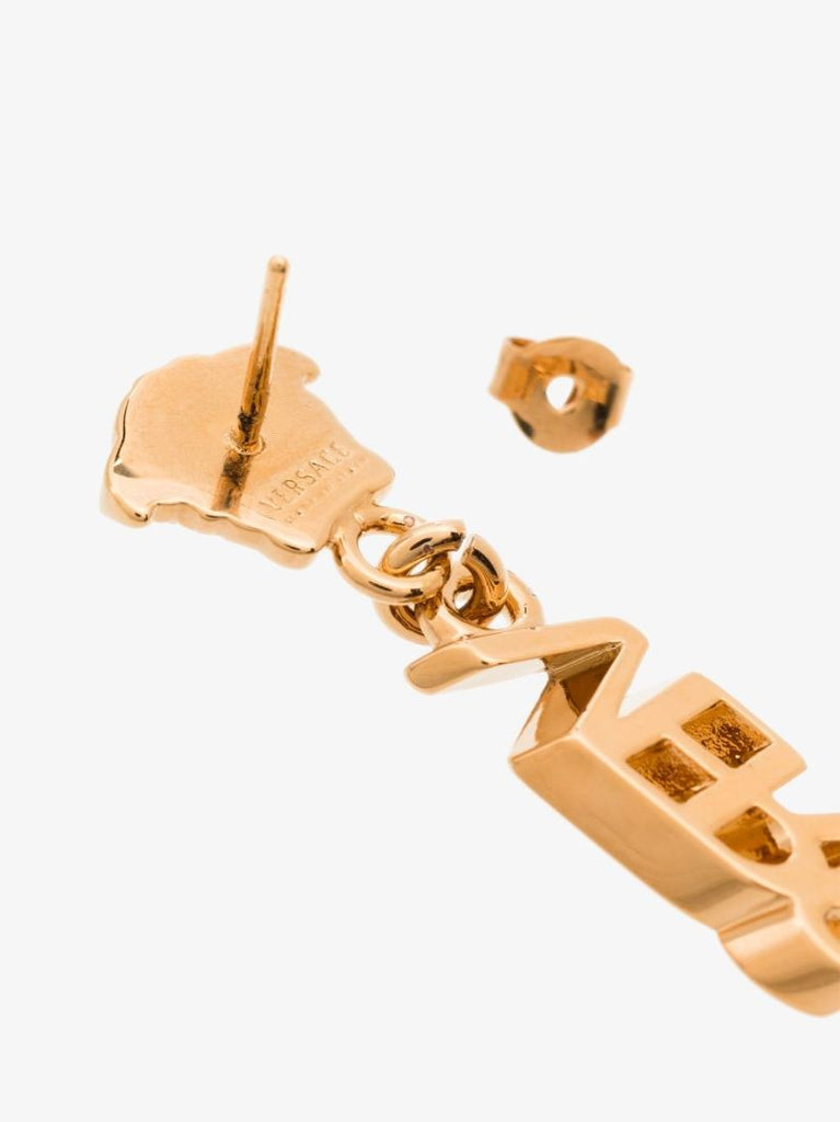 Gold-tone Medusa Logo Drop Earrings