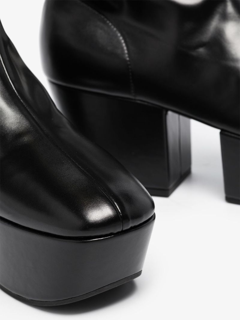 Black 70 Platform Leather Boots