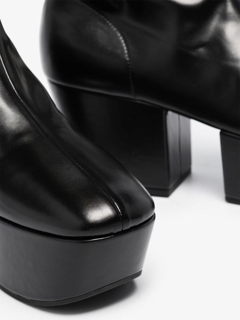 Black 70 Platform Leather Boots
