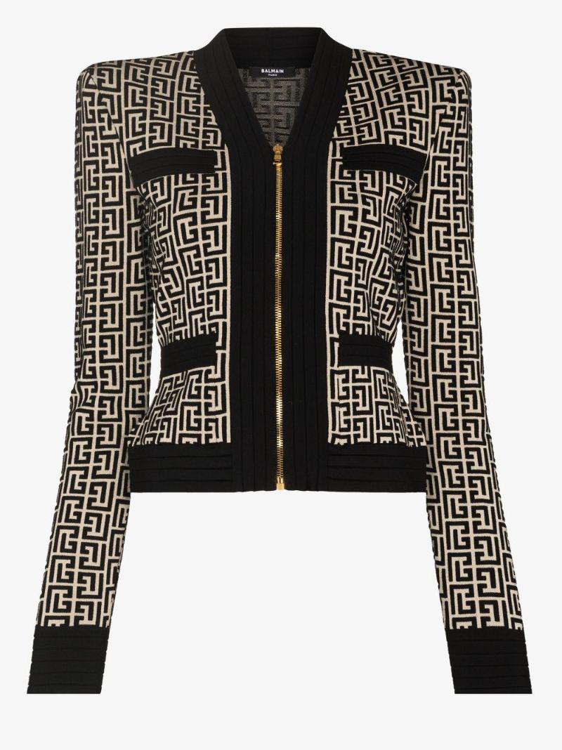 Monogram Jacquard Zip-up Jacket