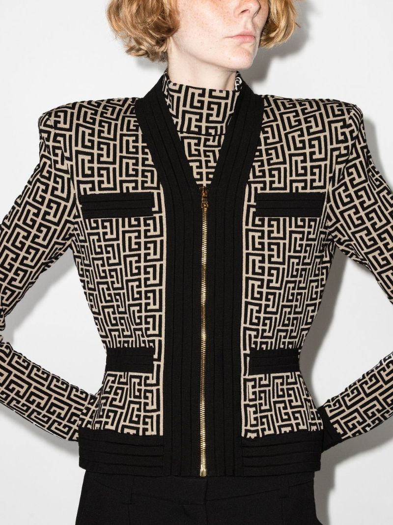Monogram Jacquard Zip-up Jacket