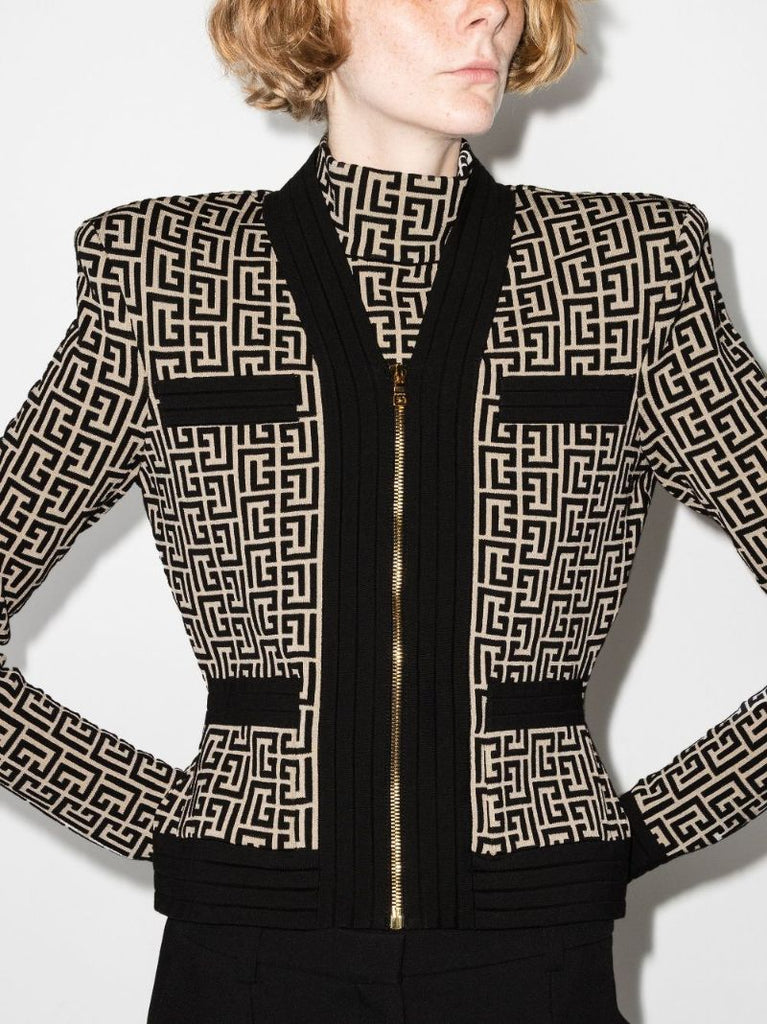 Monogram Jacquard Zip-up Jacket