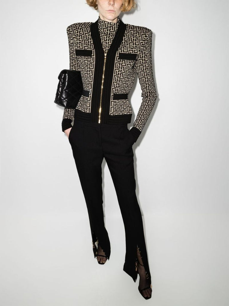 Monogram Jacquard Zip-up Jacket