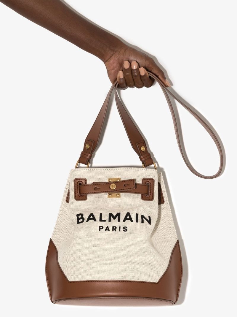 Neutral B-army Canvas Bucket Bag