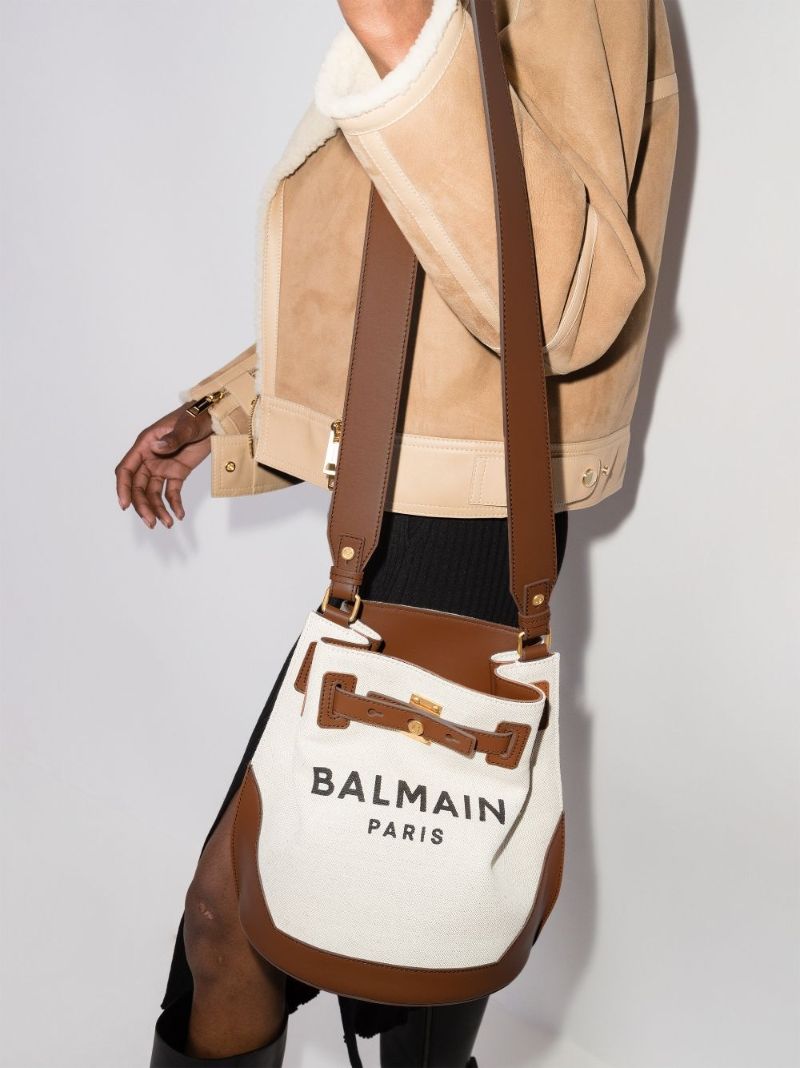 Neutral B-army Canvas Bucket Bag
