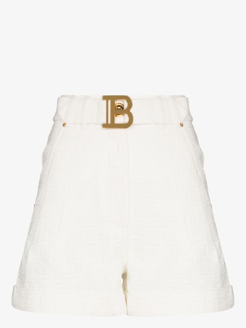 Monogram Belted Denim Shorts