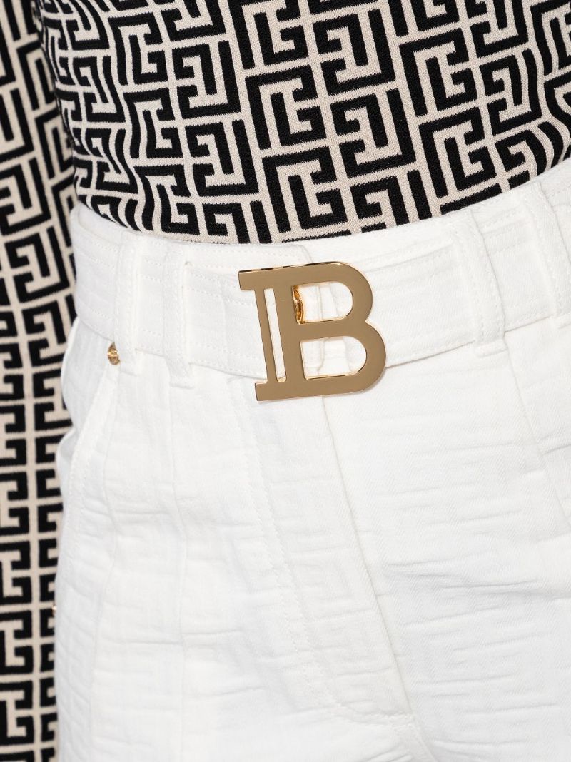 Monogram Belted Denim Shorts