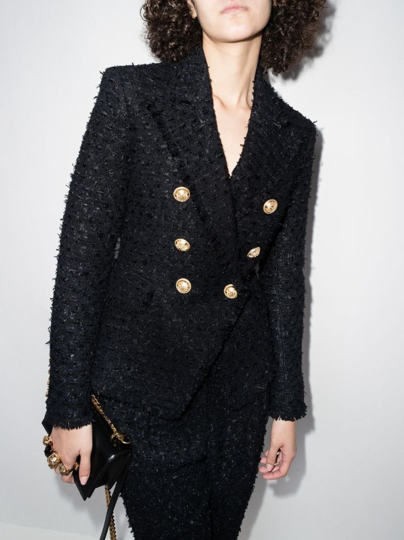 Double-breasted Tweed Blazer