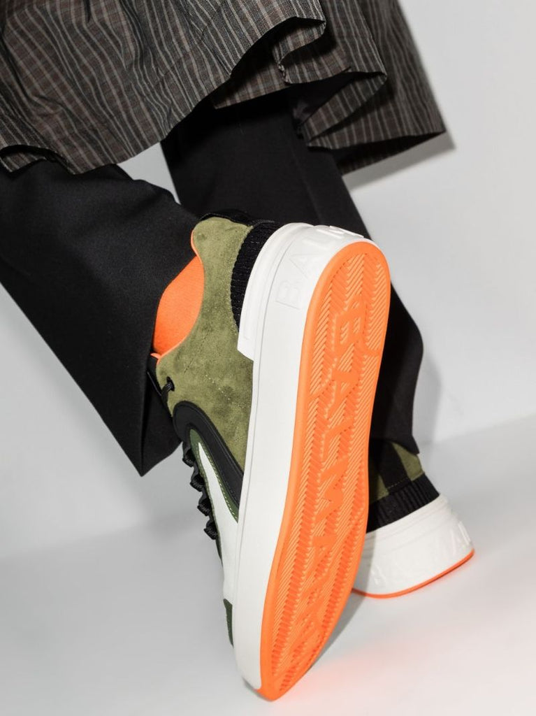 White and Green B-skate Suede Sneakers