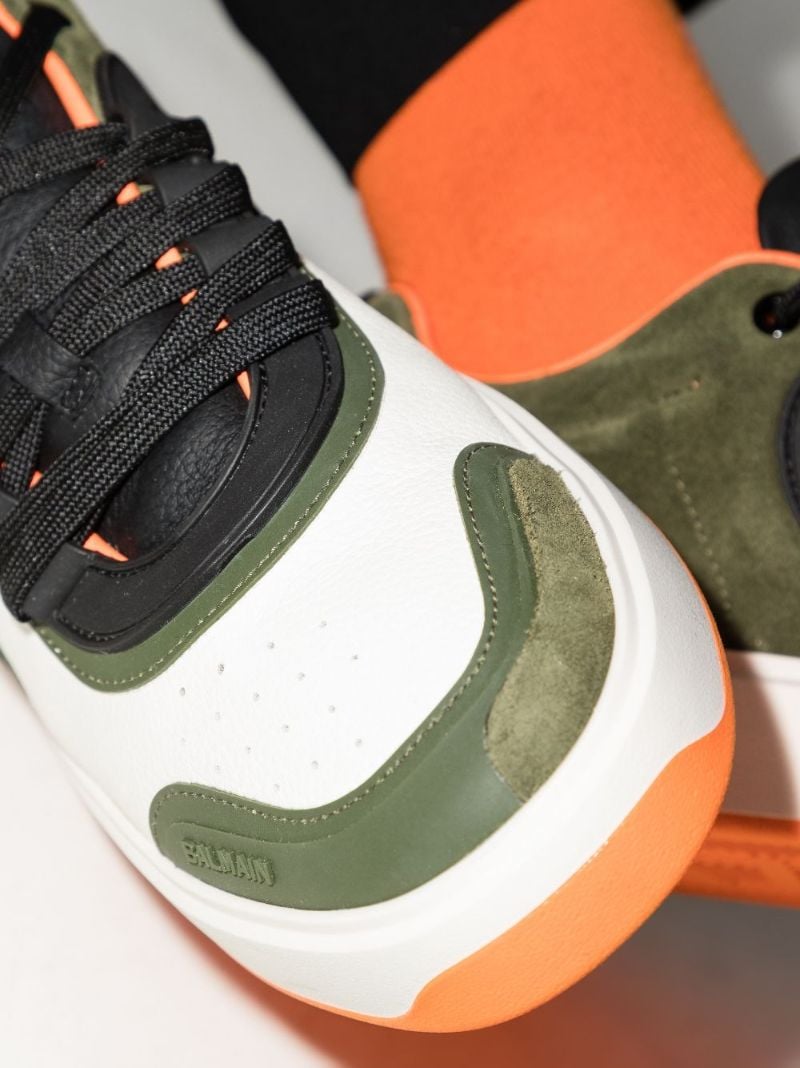 White and Green B-skate Suede Sneakers