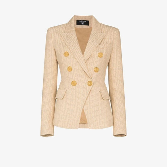 Monogram Jacquard Double-breasted Blazer
