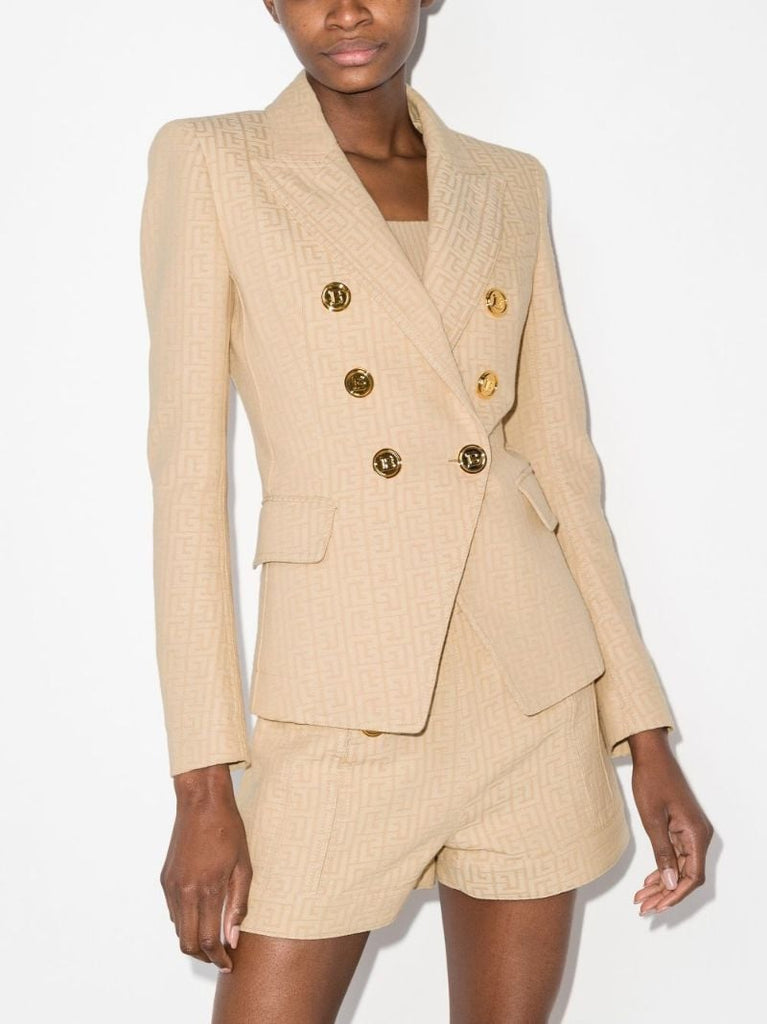 Monogram Jacquard Double-breasted Blazer