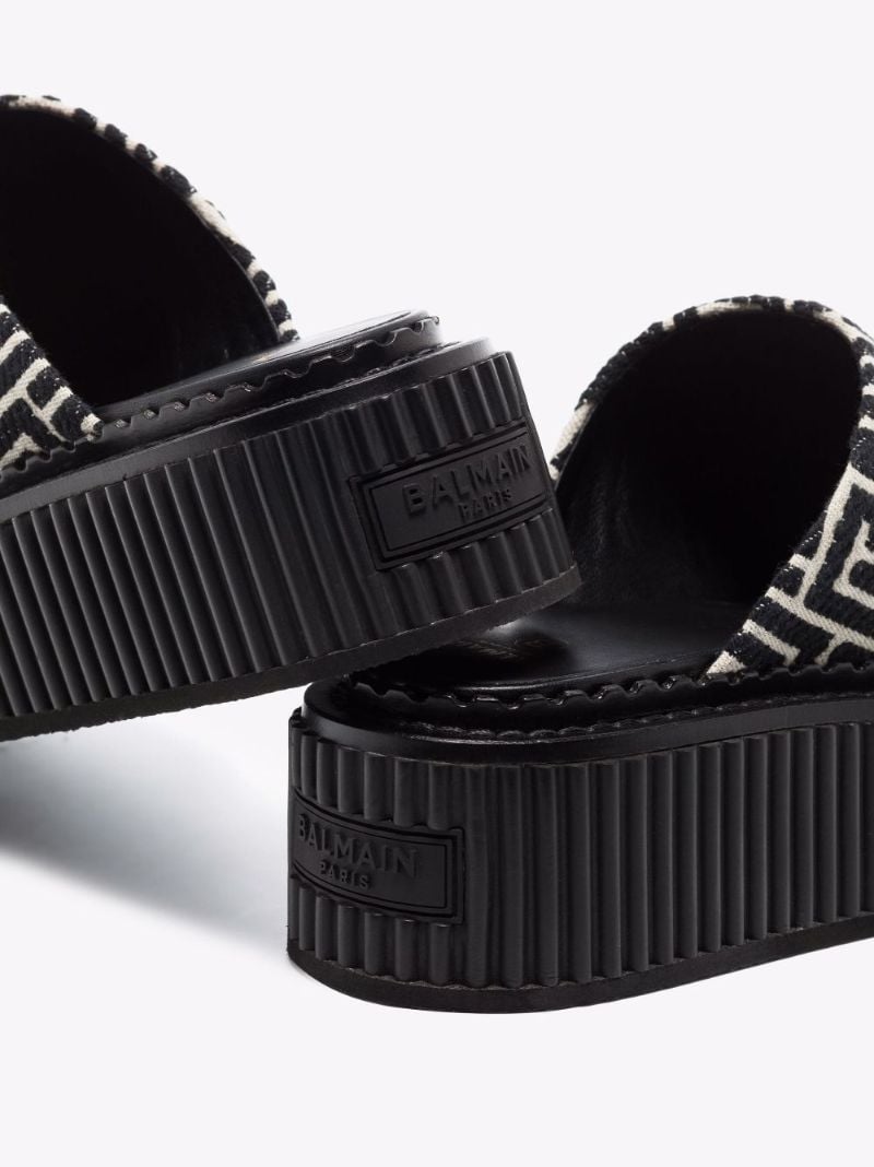 Black Uda Jacquard Platform Mules