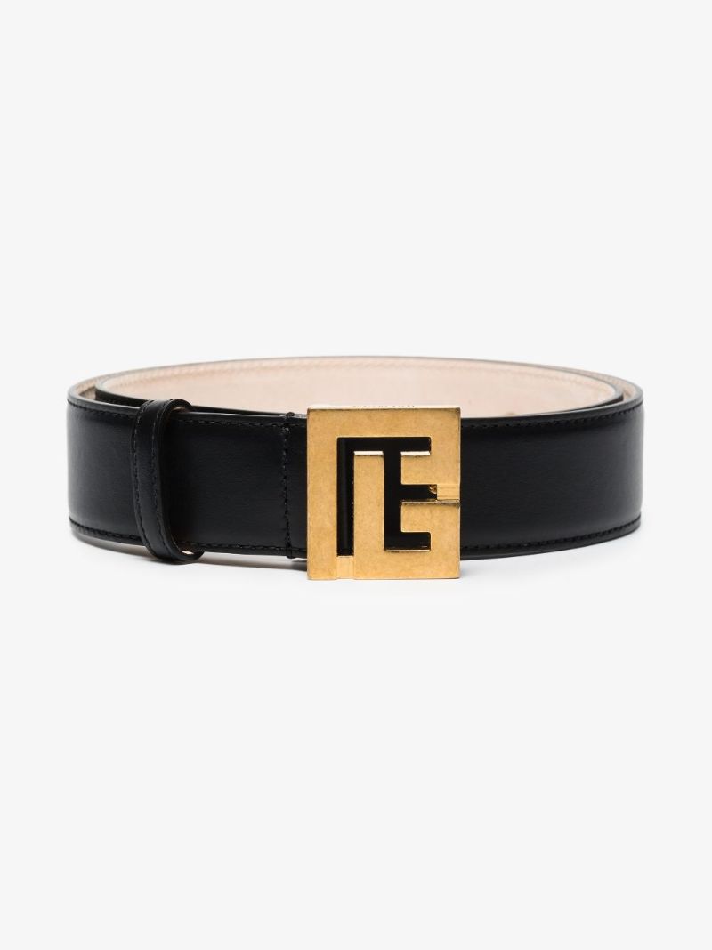 Black Monogram Leather Belt