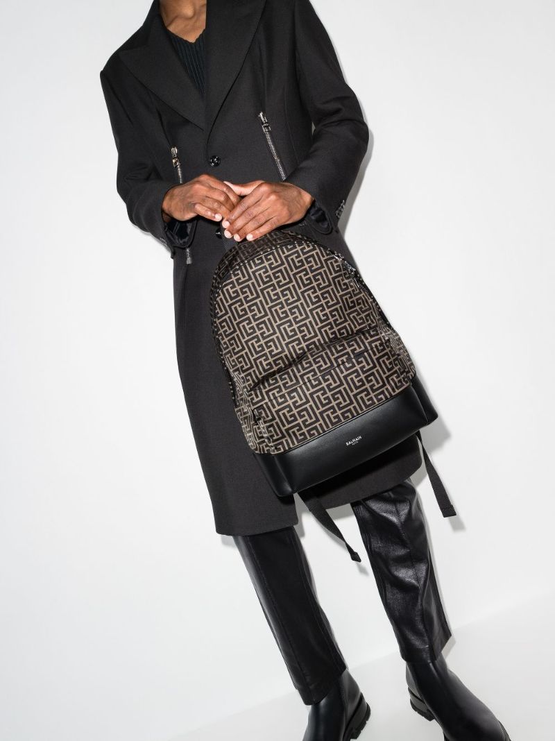 Black Monogram City Backpack