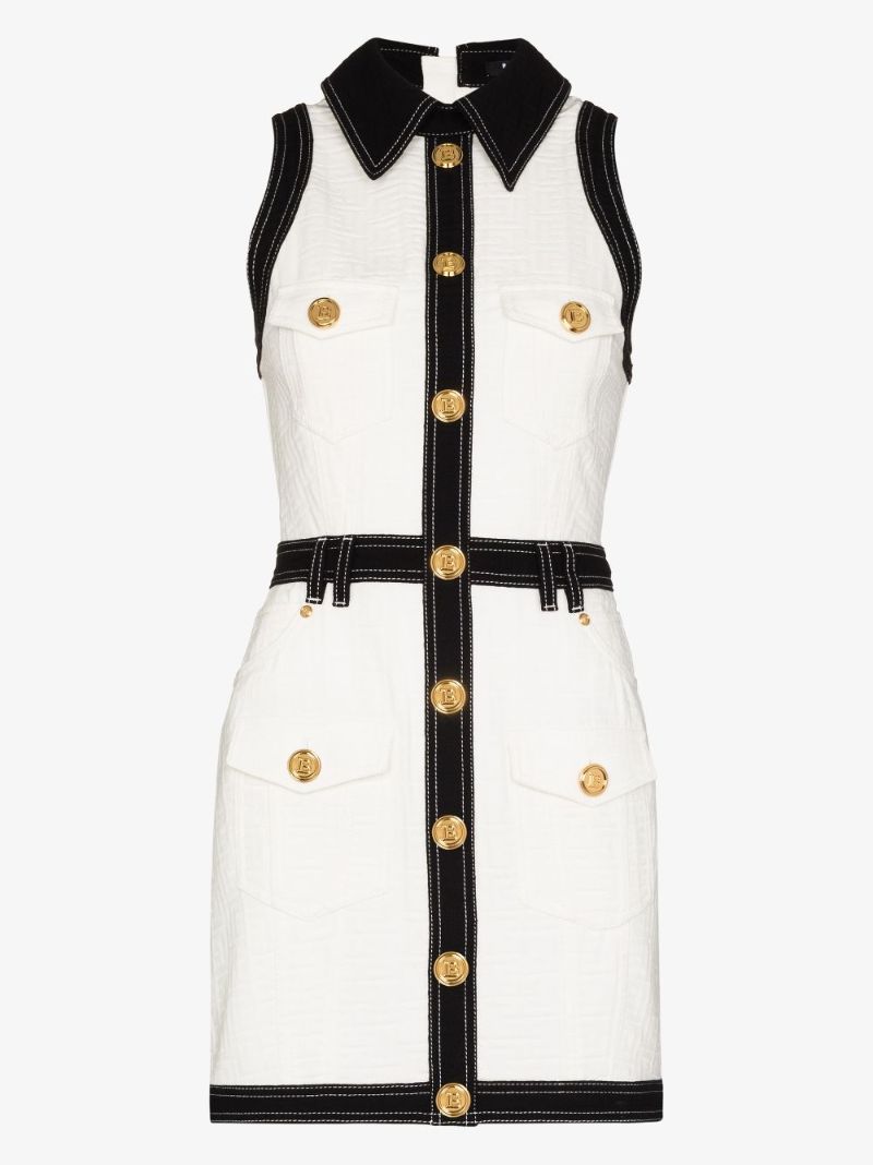 Panelled Cotton Mini Dress