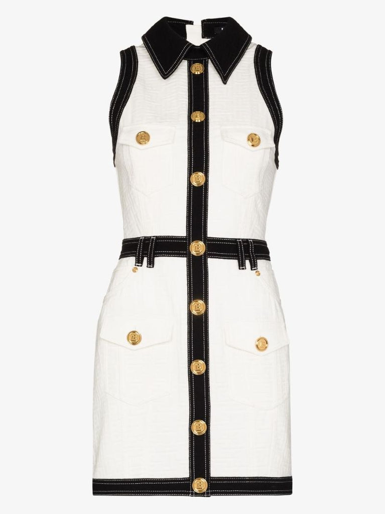 Panelled Cotton Mini Dress