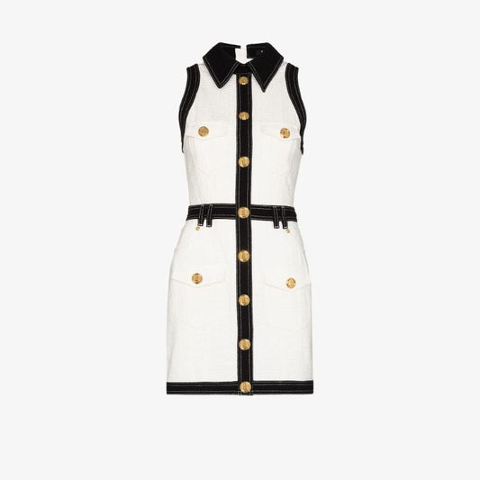 Panelled Cotton Mini Dress